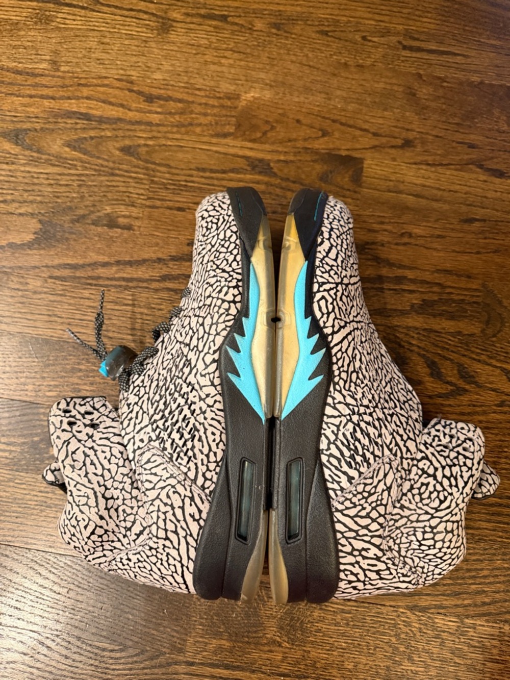 Nike Air Jordan 5 Retro "3Lab5" sneaker with Elephant Print Teal Jumpman 12 - Picture 5 of 8